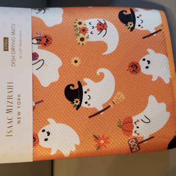 Isaac Mizrahi Halloween themed 2 pk dish drying mats NWT - Picture 2 of 5